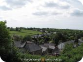 SX14673 View of hills from gatehouse St Quentin's Castle, Llanblethian, Cowbridge.jpg